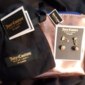 Juicy Couture Black Label charm pin stud set